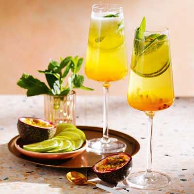 Festive Passionfruit and Whisky Champagne Cocktail
