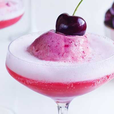 Cherry Sorbet Champagne Cocktail
