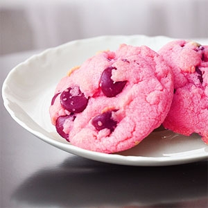 Pink Choc Chip Cookies