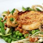 Buttermilk Crusted Pork Belly on Peas & Sprouts