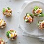 Caesar Salad Tartlets with Quail Eggs