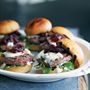 Sliders with Red Onion Marmalade and Blue Cheese