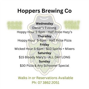 What's on this week at Hoppers Brewing Co