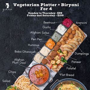 Vegetarian Platter and Vegetarian Biryani 