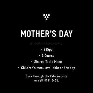 Celebrate Mum this Mother's Day at Vale Restaurant and Bar