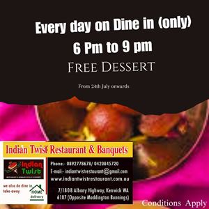 Enjoy a FREE DESSERT with your dine-in meal!