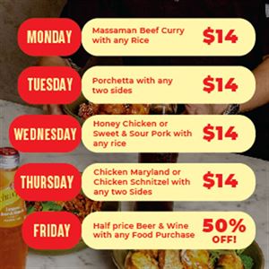 WEEKDAY SPECIALS