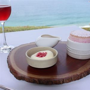 Raspberry and White Chocolate Souffle