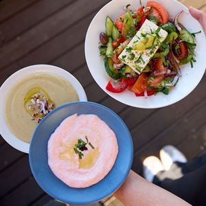 Dive into a world of Greek flavours with our Mezze platter!