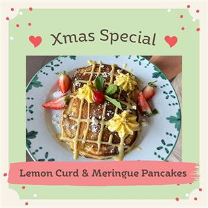 Xmas Special Lemon Curd & Meringue Ricotta Pancakes