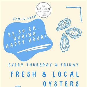 $2.50 Oysters during Happy Hour