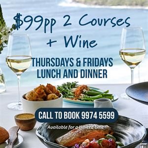 $99 2 courses + Wine