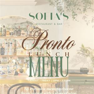 Pronto Lunch Menu 