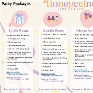 Party Packages at Honeyccino Kids Cafe 