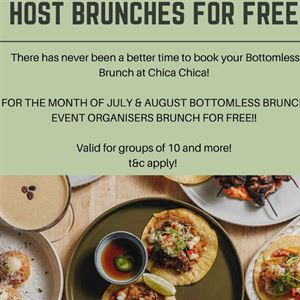 Bottomless Brunch Organisers Eat Free – July & August Special!