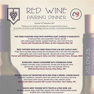 Red Wine, Pairing dinner