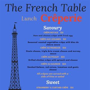 Crêperie Lunch Menu! 
