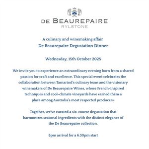 De Beaurepaire Wines & a Curated Six-Course Degustation Dinner