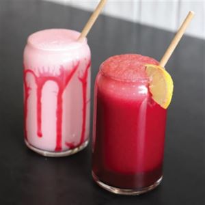 A Lush Blend of Fresh Watermelon Juice & Creamy Strawberry Milkshake