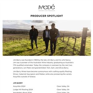 Jim Barry x Medé x McGrath Foundation 