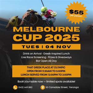 Melbourne Cup Greek Feast at That Greek Place at Olympic