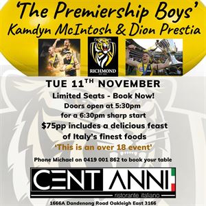 Kamdyn McIntosh & Dion Prestia - Tuesday 11th November