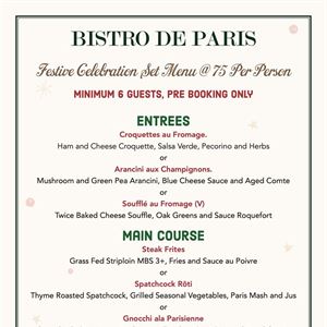 Festive set menu