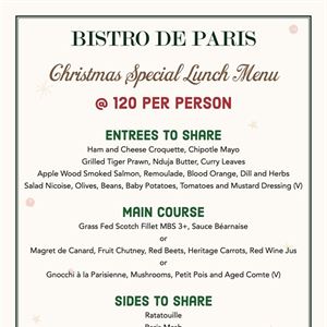 Christmas Special Lunch menu