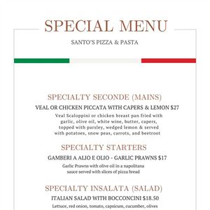 Santo's Special Menu: A Taste of Summer!