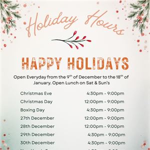 Summer Holiday Hours