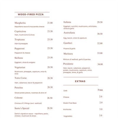 Santo's Pizza & Pasta - Kandos