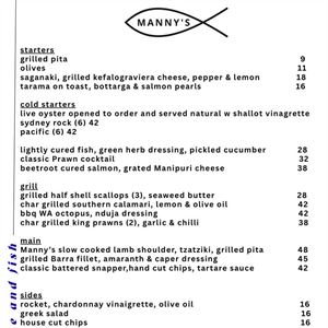 Manny’s Menu Highlights