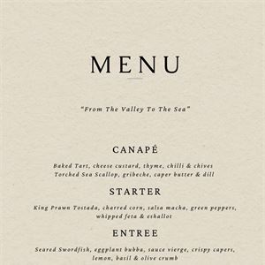 5-course Long Lunch as part of Newcastle Food Month  - “From The Valley to the Sea” 