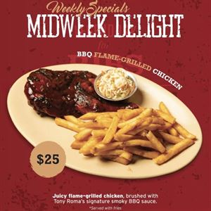 BBQ Flame-Grilled Chicken Wednesdays