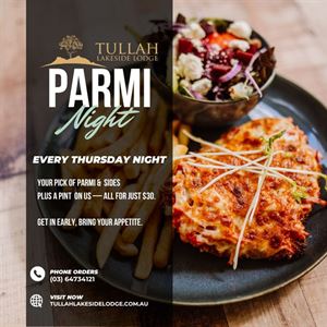 Parmi Night at Tullah Lakeside Bar & Grill