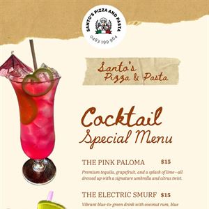 Winding up Summer Cocktail Special Menu