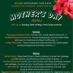 Mother’s Day Dining At Milano Restaurant Cafe & Bar