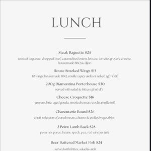 Lunch menu