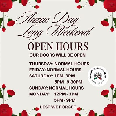 Santo's Pizza & Pasta - Kandos