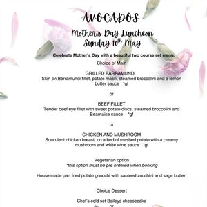 Mother's Day Luncheon or High tea