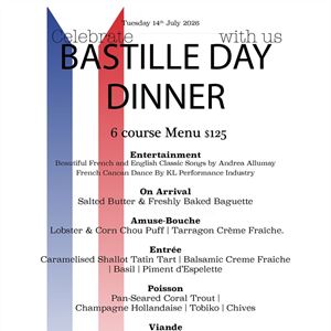 6 course Dinner Bastille Day