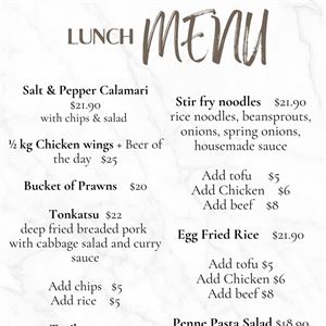 NEW LUNCH MENU!!