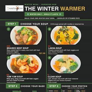 Winter Warming Menu