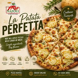 A Potato Pizza with Italian Character