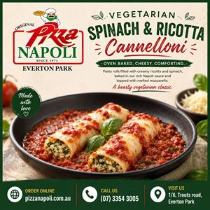 New Vegetarian Spinach & Ricotta Cannelloni