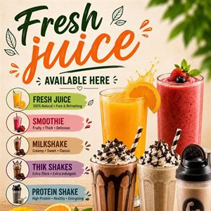Fresh Juice & Shakes at 3 Cheers Cafe