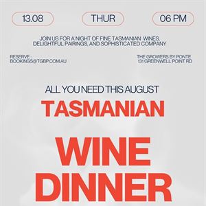 Tasmanian Wine Dinner
