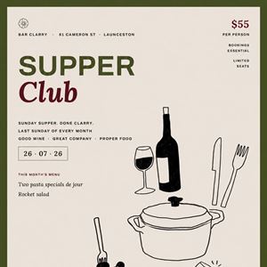 Sunday Supper Club at Bar Clarry