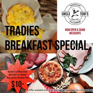 Tradies Breakfast Special